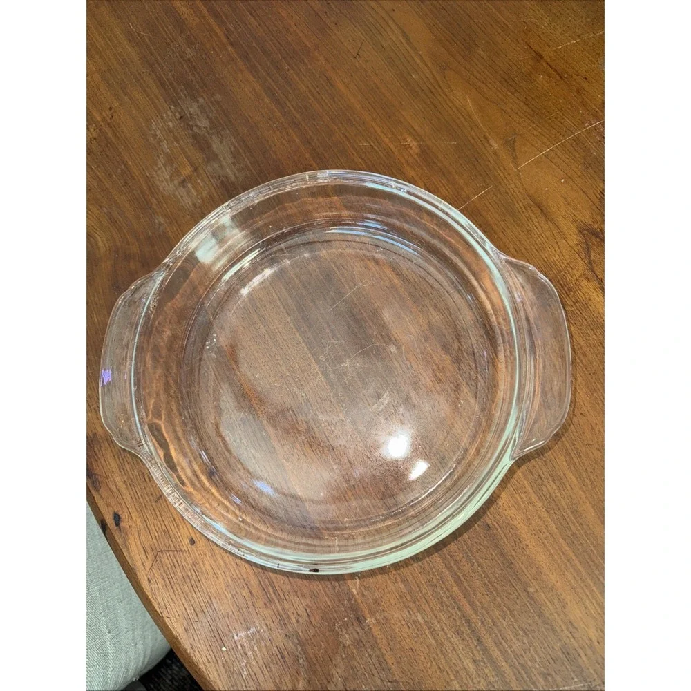 Vintage Fire king Clear Glass 9in Pie Dish #450 OLA51‎